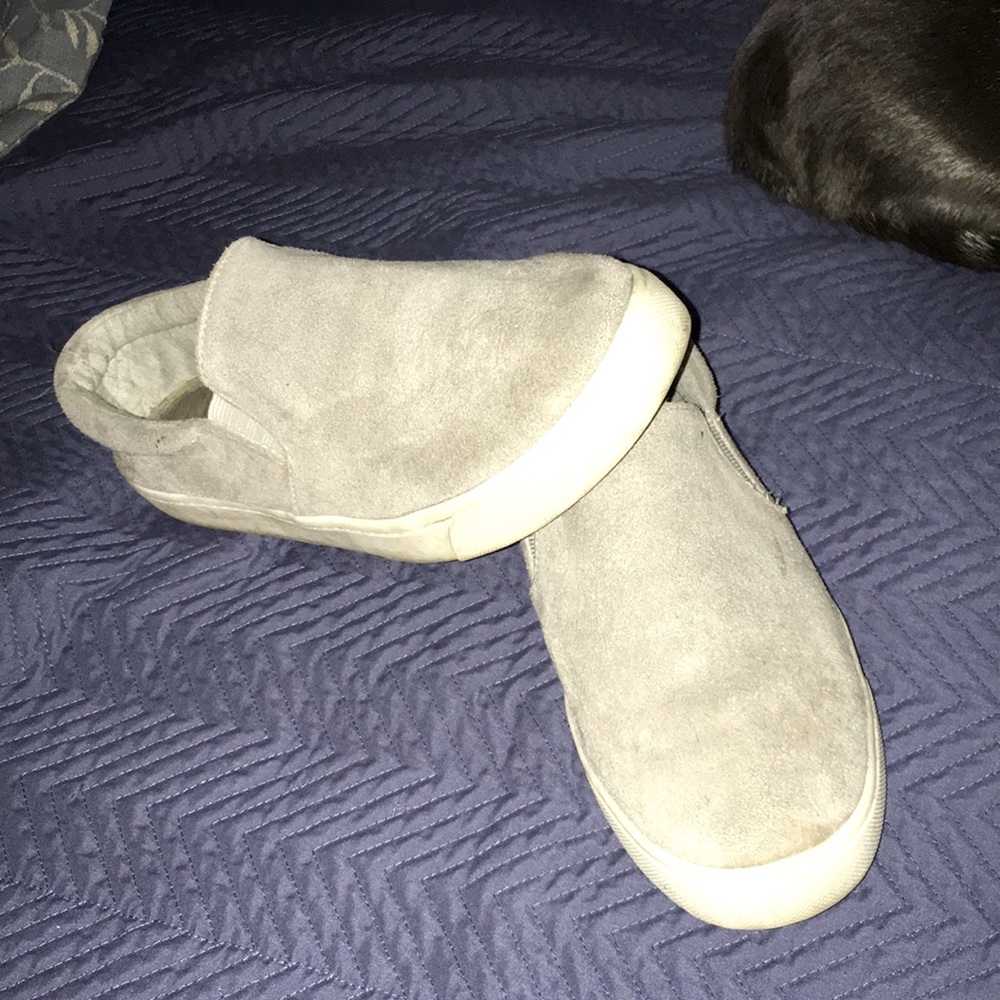Grey slip on shoes